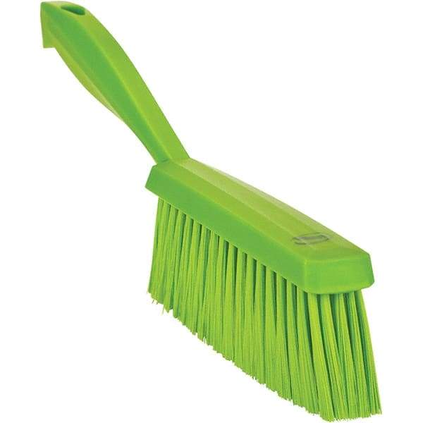 Vikan - 14" OAL, Polyester Staple Set Bench Brush - 2" Bristle Length, 6-3/8" Long Head, Straight Polypropylene Handle, Lime Green - Americas Industrial Supply