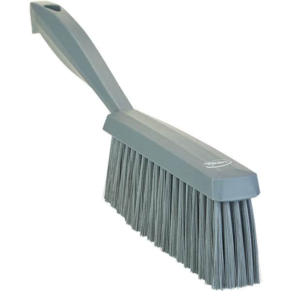 Vikan - 14" OAL, Polyester Staple Set Bench Brush - 2" Bristle Length, 6-3/8" Long Head, Straight Polypropylene Handle, Gray - Americas Industrial Supply