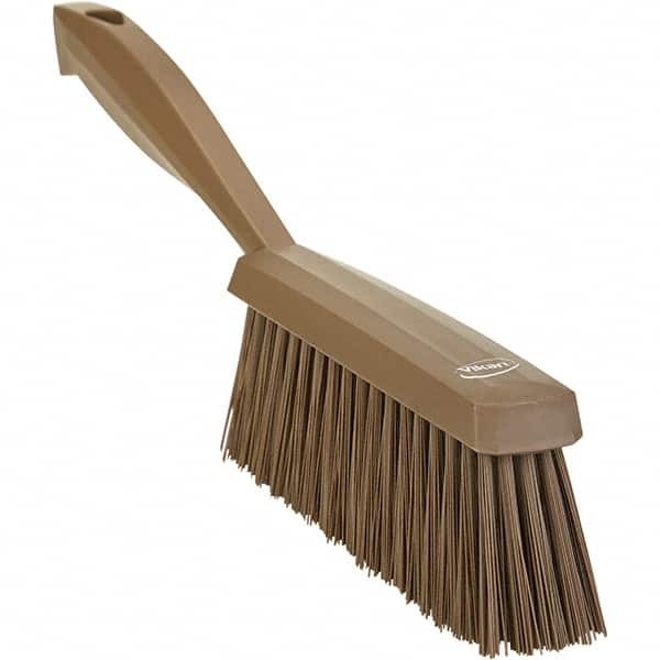 Vikan - 14" OAL, Polyester Staple Set Bench Brush - 2" Bristle Length, 6-3/8" Long Head, Straight Polypropylene Handle, Brown - Americas Industrial Supply