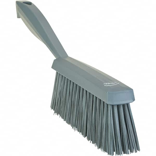 Vikan - 14" OAL, Polyester Staple Set Bench Brush - 2" Bristle Length, 6-3/8" Long Head, Straight Polypropylene Handle, Gray - Americas Industrial Supply