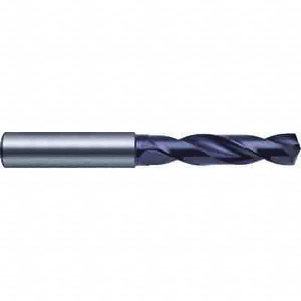 Guhring - 5.25mm 140° Spiral Flute Solid Carbide Screw Machine Drill Bit - FIREX Finish, Right Hand Cut, 28mm Flute Length, 66mm OAL, SU Point, Straight Shank - Americas Industrial Supply