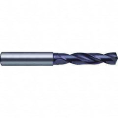 Guhring - 5.25mm 140° Spiral Flute Solid Carbide Screw Machine Drill Bit - FIREX Finish, Right Hand Cut, 28mm Flute Length, 66mm OAL, SU Point, Straight Shank - Americas Industrial Supply