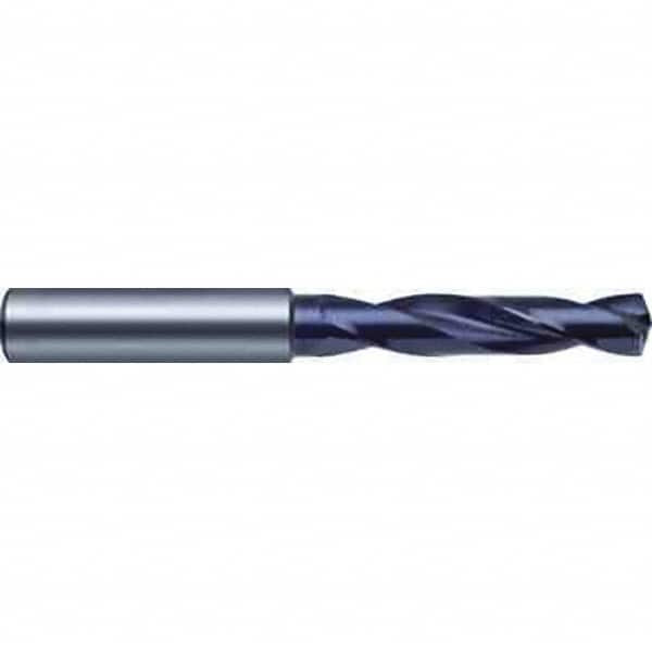 Guhring - 5.25mm 140° Spiral Flute Solid Carbide Screw Machine Drill Bit - FIREX Finish, Right Hand Cut, 28mm Flute Length, 66mm OAL, SU Point, Straight Shank, Through Coolant - Americas Industrial Supply