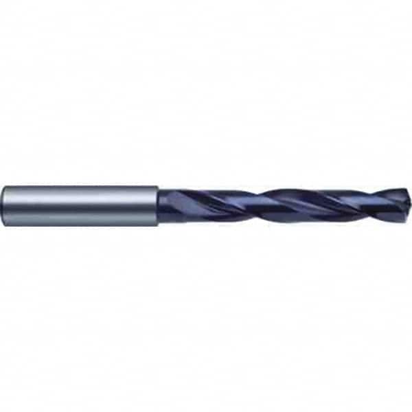 Guhring - 5.25mm 140° Spiral Flute Solid Carbide Screw Machine Drill Bit - FIREX Finish, Right Hand Cut, 44mm Flute Length, 82mm OAL, SU Point, Straight Shank, Through Coolant - Americas Industrial Supply