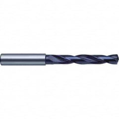 Guhring - 5.25mm 140° Spiral Flute Solid Carbide Screw Machine Drill Bit - FIREX Finish, Right Hand Cut, 44mm Flute Length, 82mm OAL, SU Point, Straight Shank, Through Coolant - Americas Industrial Supply