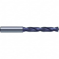 Guhring - 5.25mm 140° Spiral Flute Solid Carbide Screw Machine Drill Bit - FIREX Finish, Right Hand Cut, 44mm Flute Length, 82mm OAL, SU Point, Straight Shank - Americas Industrial Supply