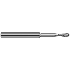 Harvey Tool - Ball End Mills; Mill Diameter (Inch): 1/32 ; Mill Diameter (Decimal Inch): 0.0312 ; Number of Flutes: 2 ; Length of Cut (Inch): 3/32 ; Length of Cut (Decimal Inch): 0.0930 ; Material: Solid Carbide - Exact Industrial Supply