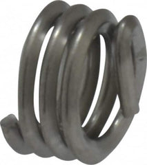 Recoil - 1/4-20 UNC, 1/4" OAL, Free Running Helical Insert - 3-3/8 Free Coils, Tanged, Stainless Steel, Bright Finish, 1D Insert Length - Exact Industrial Supply