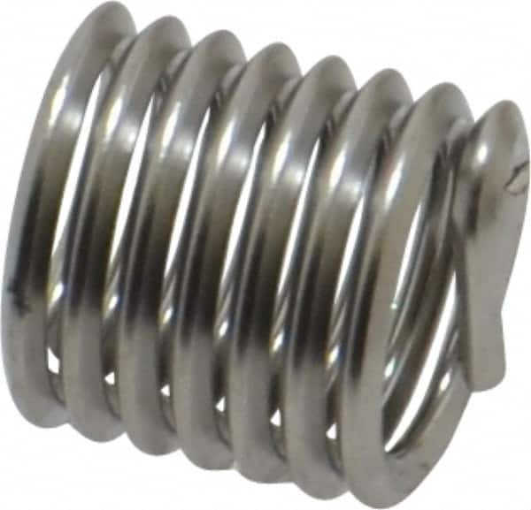 Recoil - 3/8-16 UNC, 0.562" OAL, Free Running Helical Insert - 7-1/4 Free Coils, Tanged, Stainless Steel, Bright Finish, 1-1/2D Insert Length - Americas Industrial Supply