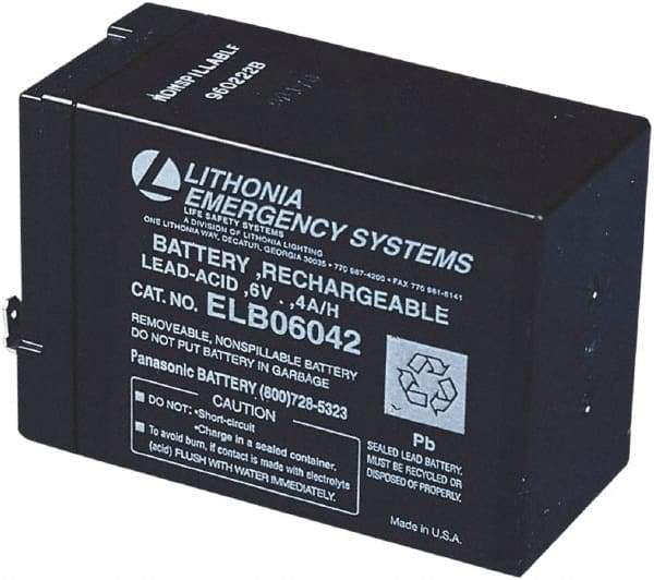 Lithonia Lighting - Light Fixture Replacement Battery - For Use with LED - Americas Industrial Supply