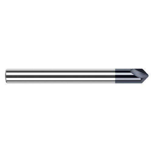 Engraving Cutters - 0.2500″ (1/4″) Shank Diameter × 0.0100″ Radius × 90° included Carbide Marking Cutter, 2 Flutes, AlTiN Coated
