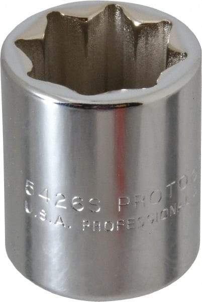 Proto - 13/16", 1/2" Drive, Standard Hand Socket - 8 Points, 1-5/8" OAL, Alloy Steel, Chrome Finish - Americas Industrial Supply