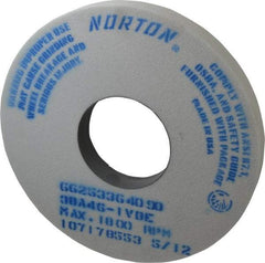Norton - 14" Diam x 5" Hole x 1-1/2" Thick, I Hardness, 46 Grit Surface Grinding Wheel - Aluminum Oxide, Type 1, Coarse Grade, 1,800 Max RPM, Vitrified Bond, No Recess - Americas Industrial Supply