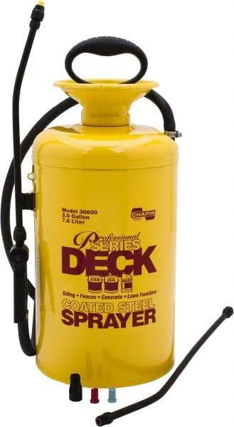 Chapin - 2 Gal Garden Hand Sprayer - Coated Steel Tank, Reinforced Hose, For Deck & Yard Applications - Americas Industrial Supply