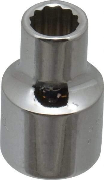 Proto - 3/8" Drive, Standard Hand Socket - 12 Points, 1-3/32" OAL, Chrome Finish - Americas Industrial Supply