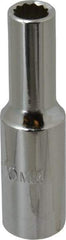 Proto - 1/2" Drive, Deep Hand Socket - 12 Points, 3-1/4" OAL, Chrome Finish - Americas Industrial Supply