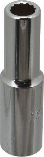 Proto - 1/2" Drive, Deep Hand Socket - 12 Points, 3-1/4" OAL, Chrome Finish - Americas Industrial Supply