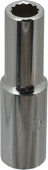 Proto - 1/2" Drive, Deep Hand Socket - 12 Points, 3-1/4" OAL, Chrome Finish - Americas Industrial Supply