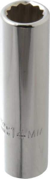 Proto - 1/2" Drive, Deep Hand Socket - 12 Points, 3-1/4" OAL, Chrome Finish - Americas Industrial Supply