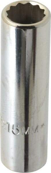 Proto - 1/2" Drive, Deep Hand Socket - 6 Points, 3-1/4" OAL, Chrome Finish - Americas Industrial Supply