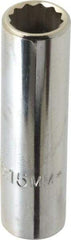 Proto - 1/2" Drive, Deep Hand Socket - 6 Points, 3-1/4" OAL, Chrome Finish - Americas Industrial Supply