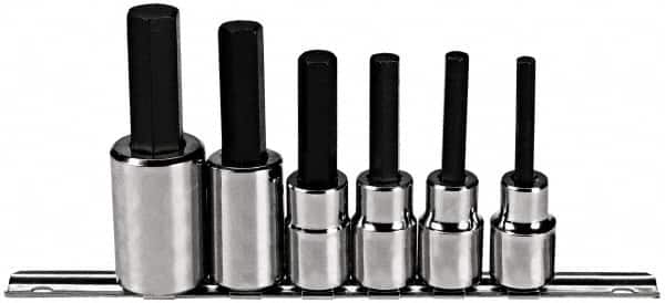 Proto - 6 Piece 1/2" Drive Metric Hex Bit Socket Set - 6 to 17mm Hex - Americas Industrial Supply