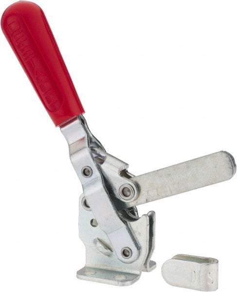 De-Sta-Co - 499 Lb Holding Capacity, Vertical Handle, Manual Hold Down Toggle Clamp - 57° Handle Movement, 99° Bar Opening, Solid Bar, Flanged Base, Carbon Steel - Americas Industrial Supply