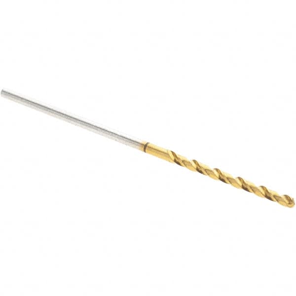 Guhring - 3/64" 130° Cobalt Jobber Drill - TiN Finish, Right Hand Cut, Spiral Flute, Straight Shank, 38mm OAL, Split Point - Americas Industrial Supply