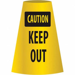 NMC - Caution - Keep Out, 21-3/4" Wide x 11" High, Polyethylene Floor Sign - Cone, Black on Yellow, For Restroom, Janitorial & Housekeeping - Americas Industrial Supply