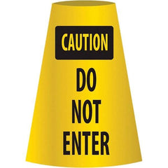 NMC - Caution - Do Not Enter, 21-3/4" Wide x 11" High, Polyethylene Floor Sign - Cone, Black on Yellow, For Restroom, Janitorial & Housekeeping - Americas Industrial Supply