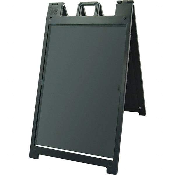 NMC - 24" Wide x 36" High Sign Compatiblity, Rigid Plastic Square Floor Sign Holder - Black, 45" Holder Height - Americas Industrial Supply