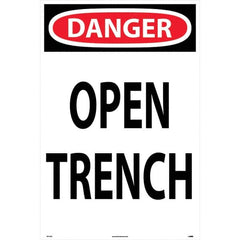 NMC - "Open Trench", 36" Long x 24" Wide, Rigid Plastic Safety Sign - Rectangular, Use for Workplace/Safety - Americas Industrial Supply
