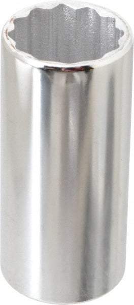 Proto - 1/4" Drive, Deep Hand Socket - 6 Points, 3-1/4" OAL, Chrome Finish - Americas Industrial Supply