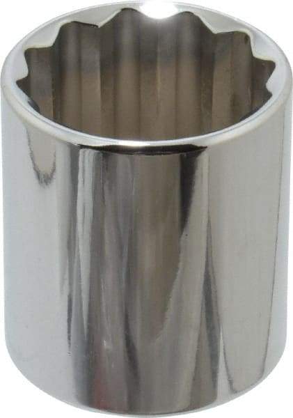 Proto - 1/2" Drive, Standard Hand Socket - 12 Points, 1-25/32" OAL, Alloy Steel, Chrome Finish - Americas Industrial Supply