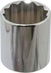 Proto - 1/2" Drive, Standard Hand Socket - 12 Points, 1-25/32" OAL, Alloy Steel, Chrome Finish - Americas Industrial Supply