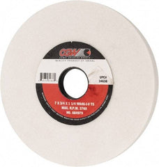 Camel Grinding Wheels - 7" Diam x 1-1/4" Hole x 3/4" Thick, J Hardness, 46 Grit Surface Grinding Wheel - Aluminum Oxide, Type 5, Coarse Grade, 3,760 Max RPM, Vitrified Bond, One-Side Recess - Americas Industrial Supply