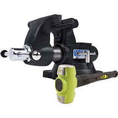 Wilton - 5-1/2" Jaw Width x 5" Jaw Opening, 3-3/4" Throat Depth, Bench & Pipe Combination Vise - Americas Industrial Supply