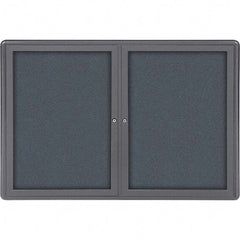 Ghent - Cork Bulletin Boards Style: Enclosed Fabric Bulletin Board Color: Gray - Americas Industrial Supply