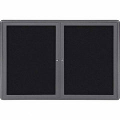 Ghent - Cork Bulletin Boards Style: Enclosed Fabric Bulletin Board Color: Black - Americas Industrial Supply