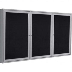 Ghent - Cork Bulletin Boards Style: Enclosed Recycled Rubber Bulletin Board Color: Black - Americas Industrial Supply
