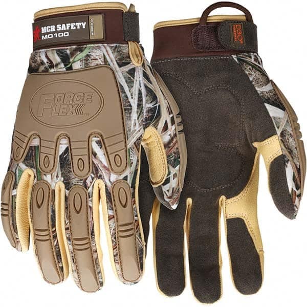 MCR Safety - Size 2XL Synthetic Suede Work Gloves - For General Purpose, Uncoated, Adjustable Closure Cuff, Full Fingered, Camouflage, Paired - Americas Industrial Supply