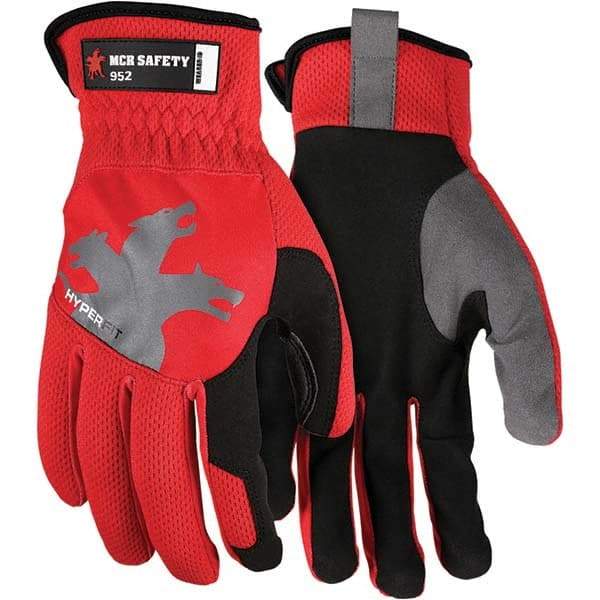 MCR Safety - Size M Synthetic Suede Work Gloves - For General Purpose, Uncoated, Slip-On Cuff, Full Fingered, Red, Paired - Americas Industrial Supply