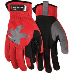 MCR Safety - Size M Synthetic Suede Work Gloves - For General Purpose, Uncoated, Slip-On Cuff, Full Fingered, Red, Paired - Americas Industrial Supply