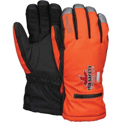 MCR Safety - Size L Synthetic Blend Work Gloves - For Cold Weather, Uncoated, Slip-On Cuff, Full Fingered, Orange, Paired - Americas Industrial Supply