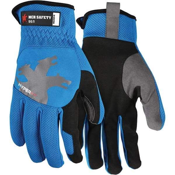 MCR Safety - Size S Synthetic Suede Work Gloves - For General Purpose, Uncoated, Slip-On Cuff, Full Fingered, Blue, Paired - Americas Industrial Supply