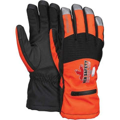 MCR Safety - Size M Synthetic Blend Work Gloves - For Cold Weather, Uncoated, Slip-On Cuff, Full Fingered, Orange, Paired - Americas Industrial Supply