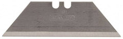 Stanley - 100 Piece Carbon Steel Utility Knife Blade - 2-7/16" OAL, 0.035" Blade Thickness - Americas Industrial Supply