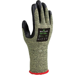 SHOWA - Size L (8), ANSI Cut Lvl A7, Puncture Lvl 2, Abrasion Lvl 4, Foam Nitrile Coated Kevlar/Stainless Steel Cut Resistant Gloves - Exact Industrial Supply