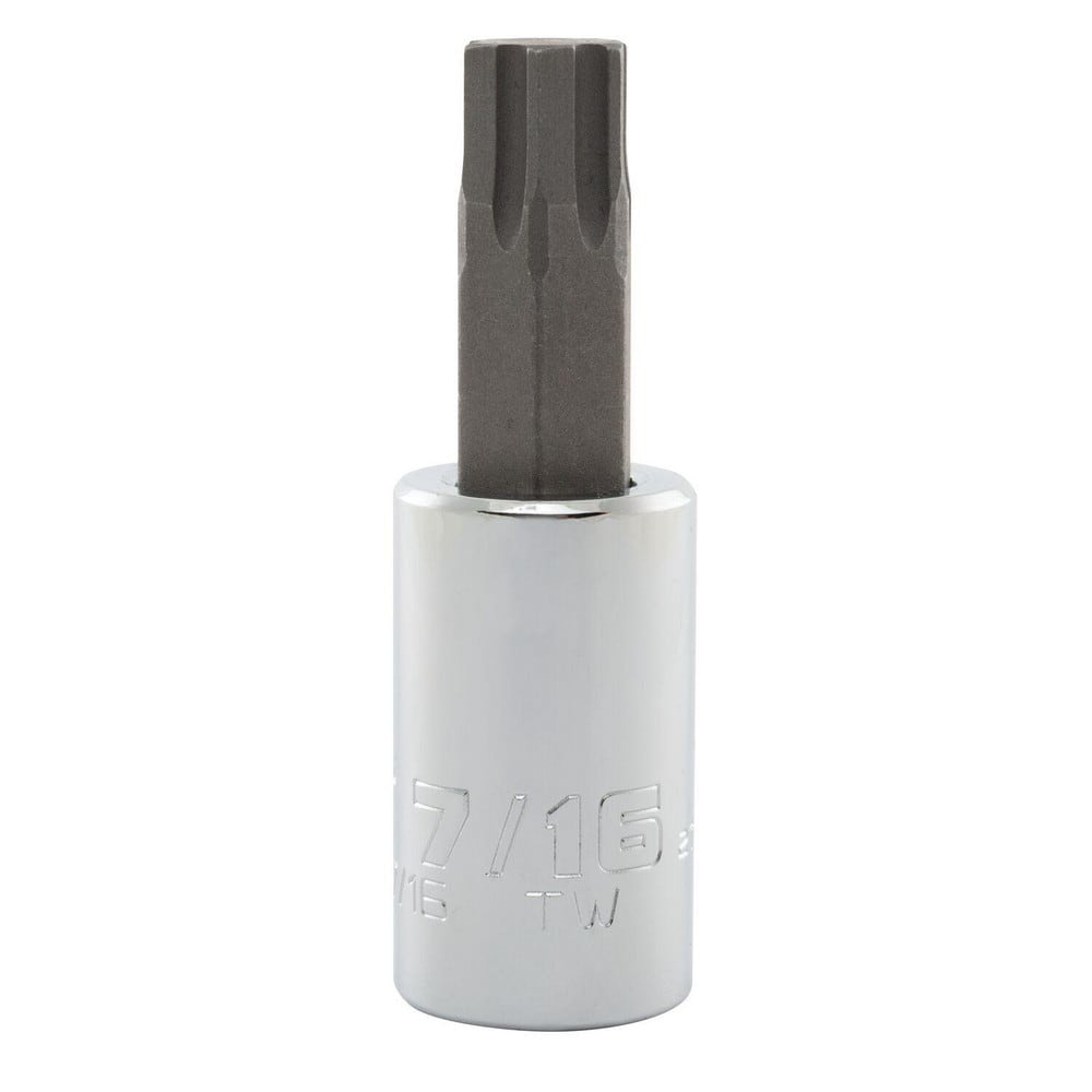 Hand Hex & Torx Bit Sockets; Socket Type: Hex Bit Socket; Tool Type: Hex Bit Socket; Hex Size (Inch): 7/16 in; Bit Length (Inch): 2-3/4; Bit Length: 2.75 in; Insulated: No; Material: Steel; Finish: Chrome-Plated; Overall Length (Inch): 2-3/4 in; Non-spark