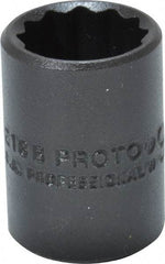 Proto - 9/16", 3/8" Drive, Standard Hand Socket - 12 Points, 1-1/8" OAL, Alloy Steel, Black Finish - Americas Industrial Supply